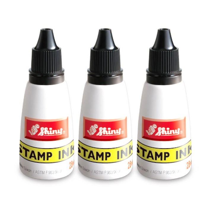 샤이니 불변잉크 3p, 먹색, 28ml