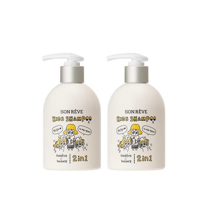 쏭레브 키즈 샴푸 2 in 1 달콤한 사탕향, 300ml, 2개