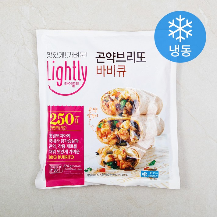 라이틀리 곤약브리또 바비큐 (냉동), 375g, 1개