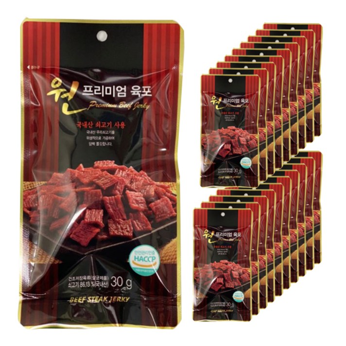 항진축산 원 프리미엄 육포, 30g, 20개