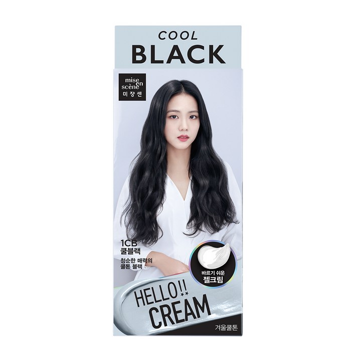 미쟝센 헬로크림 염색제, 1CB 쿨블랙, 1개