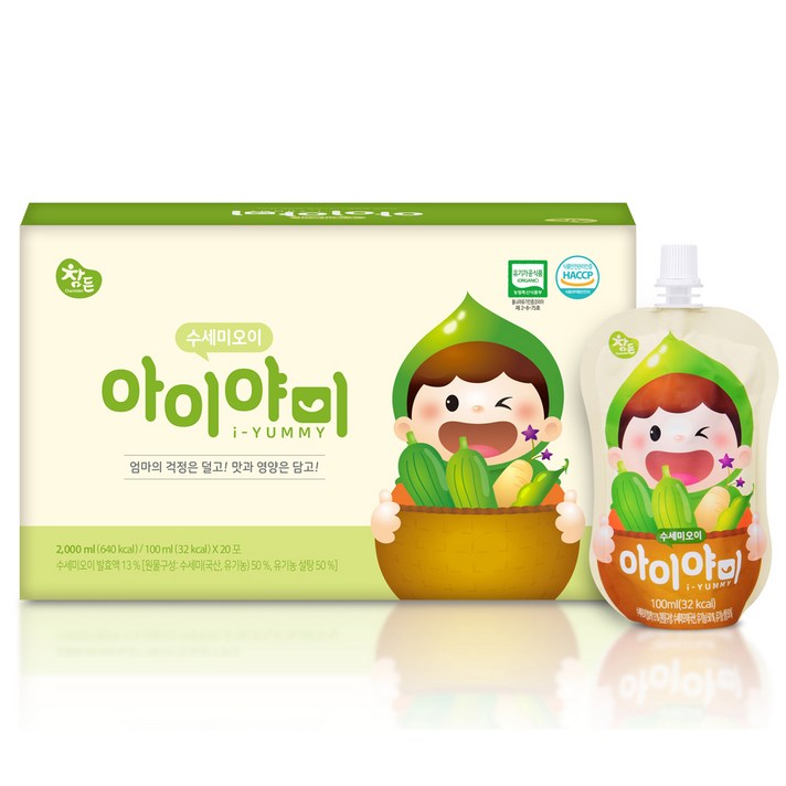 참든 아이야미 유아음료 100ml, 수세미오이, 20개