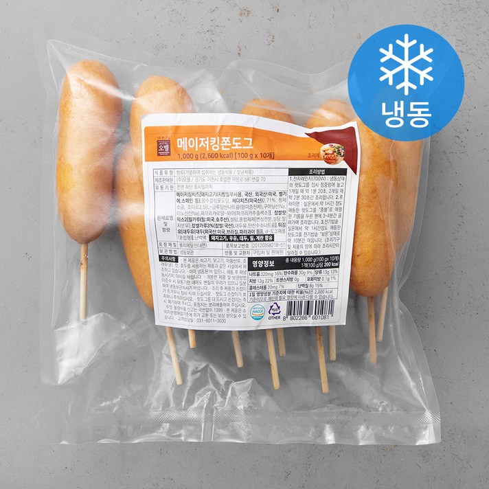 오뗄 메이저킹 쫀도그 (냉동), 1kg, 1개