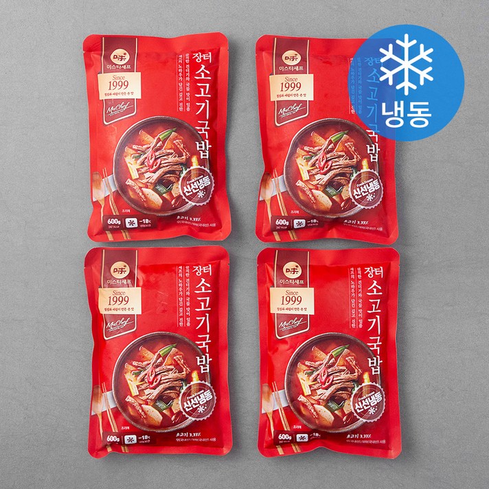 미스타셰프 장터 소고기 국밥 (냉동), 600g, 4개