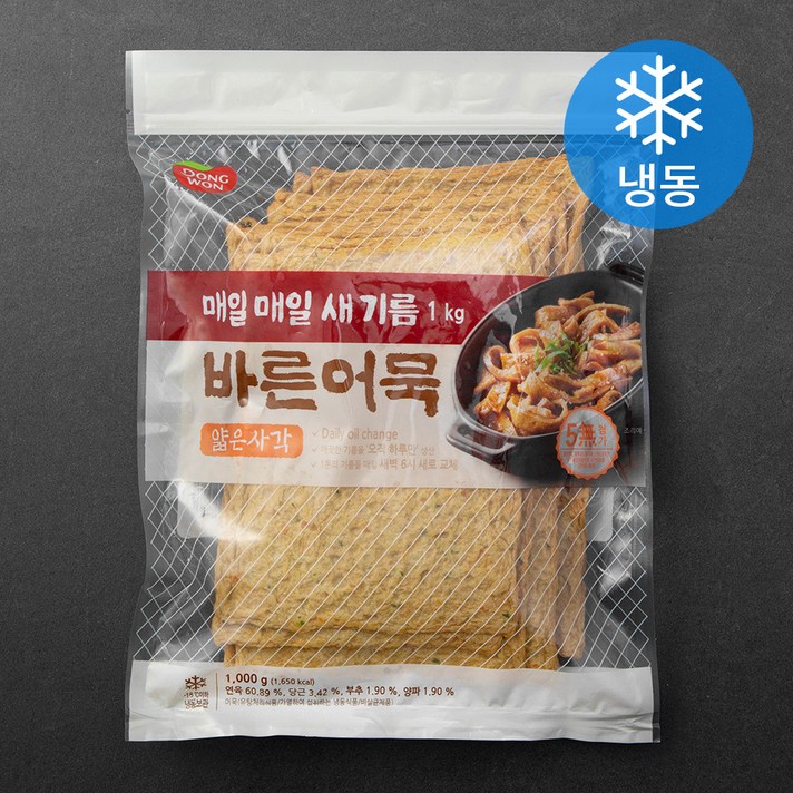 동원 바른어묵 얇은사각 (냉동), 1kg, 1개
