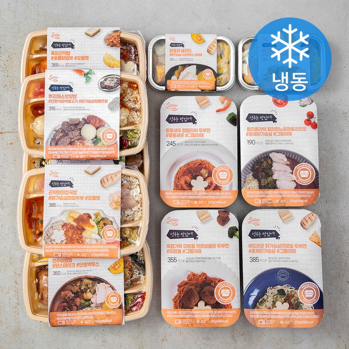 김동준 도시락 선수바디 도시락 5종 + 두부면파스타 3종 + 리조또 + 샐러드 2종 세트 (냉동), 1세트