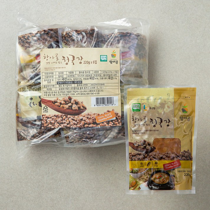 항아골 청국장, 220g, 6입