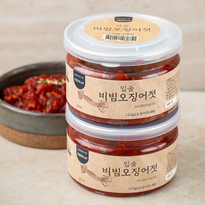 입술젓갈 비빔 오징어젓, 150g, 2개