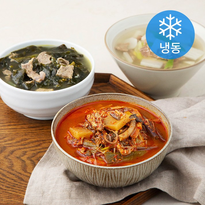 산들해반찬 한우 소고기뭇국 400g + 미역국 400g + 육개장 400g (냉동), 1세트