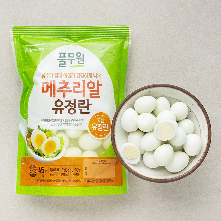 풀무원 깐메추리알 유정란, 450g, 1개