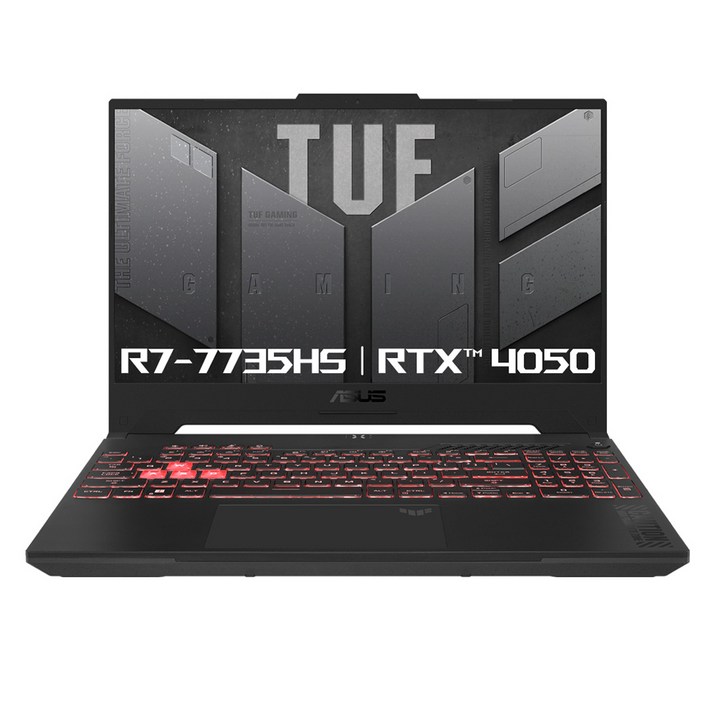 에이수스 2024 TUF 게이밍 A15 라이젠7 라이젠 7000 시리즈 지포스 RTX 4050, Mecha Gray, 512GB, 16GB, Free DOS, FA507NU-LP163