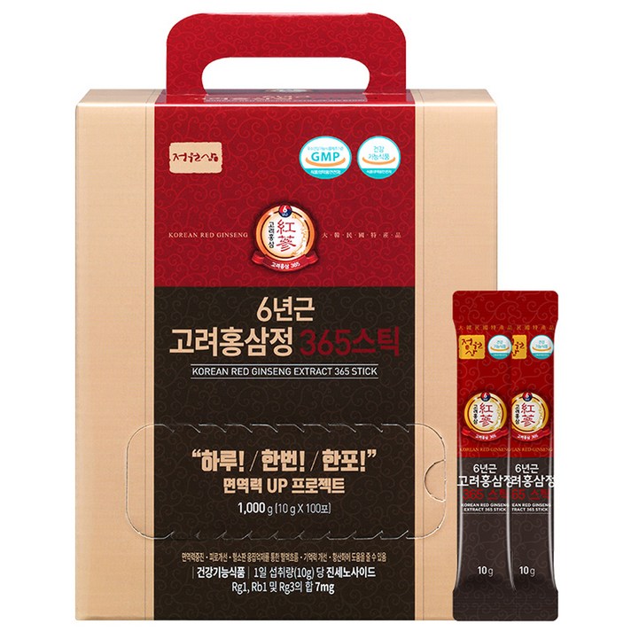 정원삼 6년근 고려홍삼정 365 스틱, 1kg, 1개