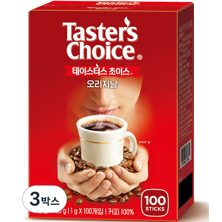테이스터스초이스 오리지날 원두커피믹스, 100g, 100개입, 3박스