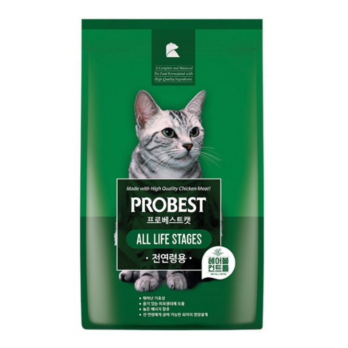 프로베스트 헤어볼 제거 고양이 사료 전연령용, 2kg, 2개