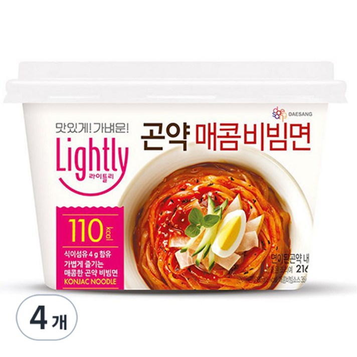대상 라이틀리 곤약 매콤 비빔면 216.5g, 4개