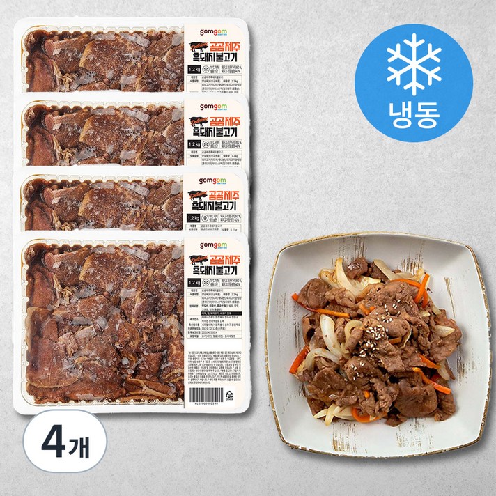 곰곰 제주 흑돼지 불고기 (냉동), 1200g, 4개