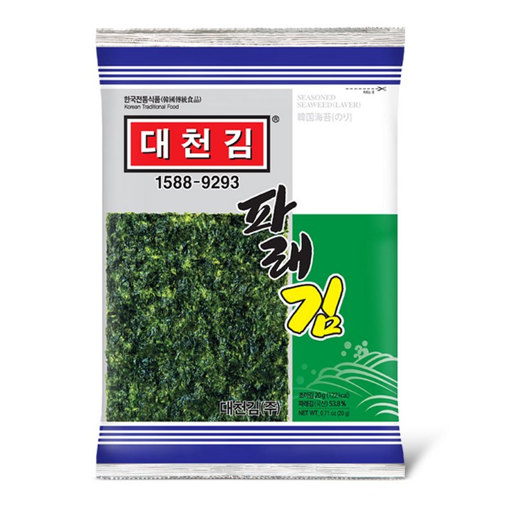 대천김 파래김, 20g, 25봉