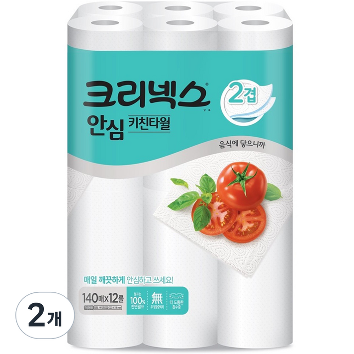 크리넥스 안심 클래식 키친타올 140매, 24개