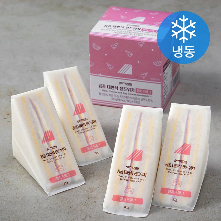 곰곰 대만식샌드위치 햄치즈에그, 80g, 4개입