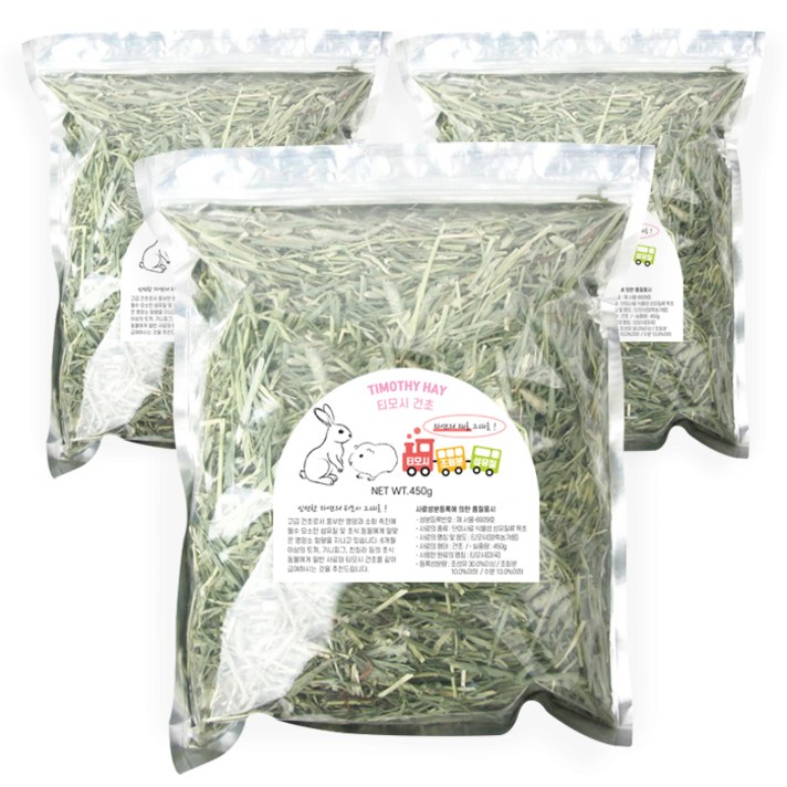 애니멀파크 티모시 건초, 450g, 3개