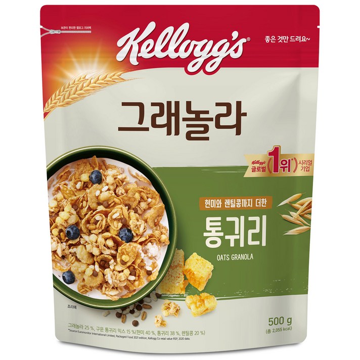 켈로그 통귀리 그래놀라, 500g, 1개