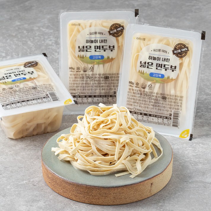 100% 국산콩 하늘이 내린 넓은 면두부, 80g, 3개