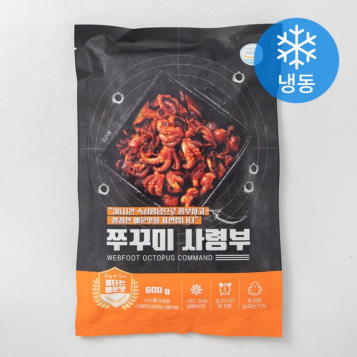 쭈꾸미 사령부 불타는 매운맛 (냉동), 600g, 1개
