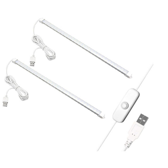 대한 USB LED 바 조명 단색 100cm 2p, 흰색 빛