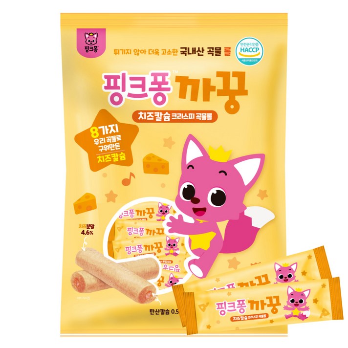 핑크퐁까꿍 치즈 칼슘 곡물 크리스피롤 24p, 1개, 치즈맛