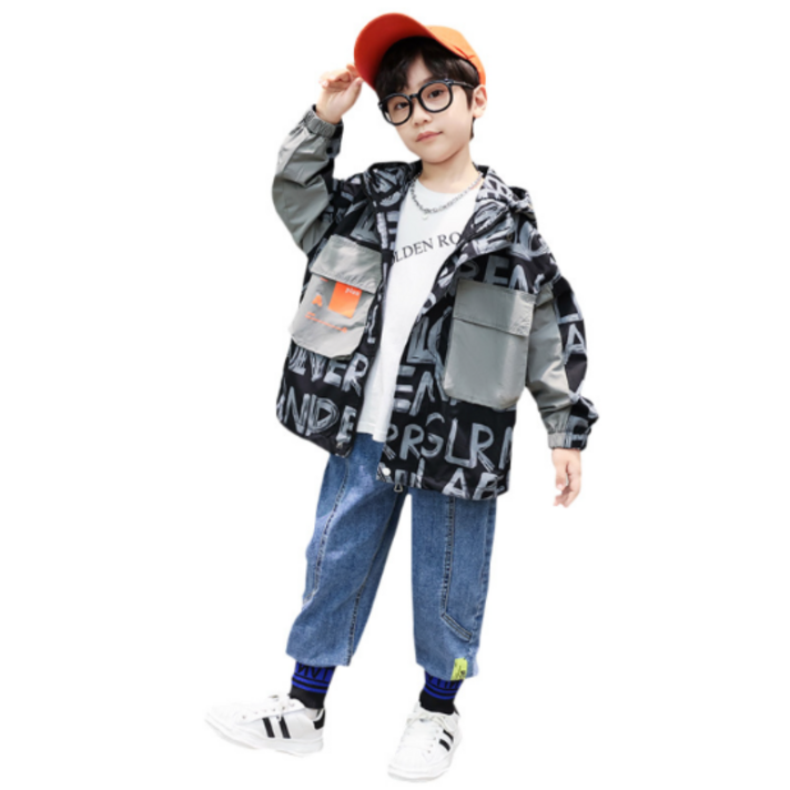 엔젤아이 아동용 레터링 왕포켓 자켓