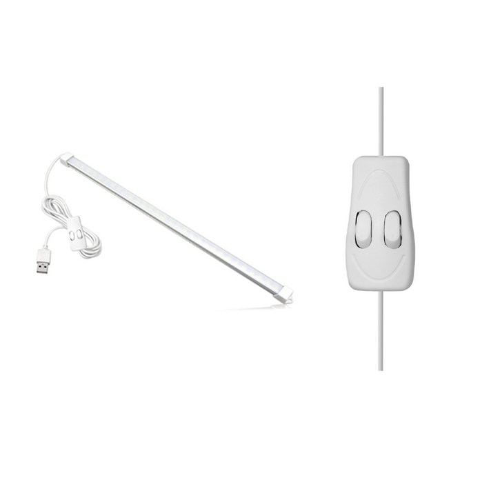 대한 3색 USB LED 바 52cm 8W, 주황빛, 아이보리빛, 하얀빛