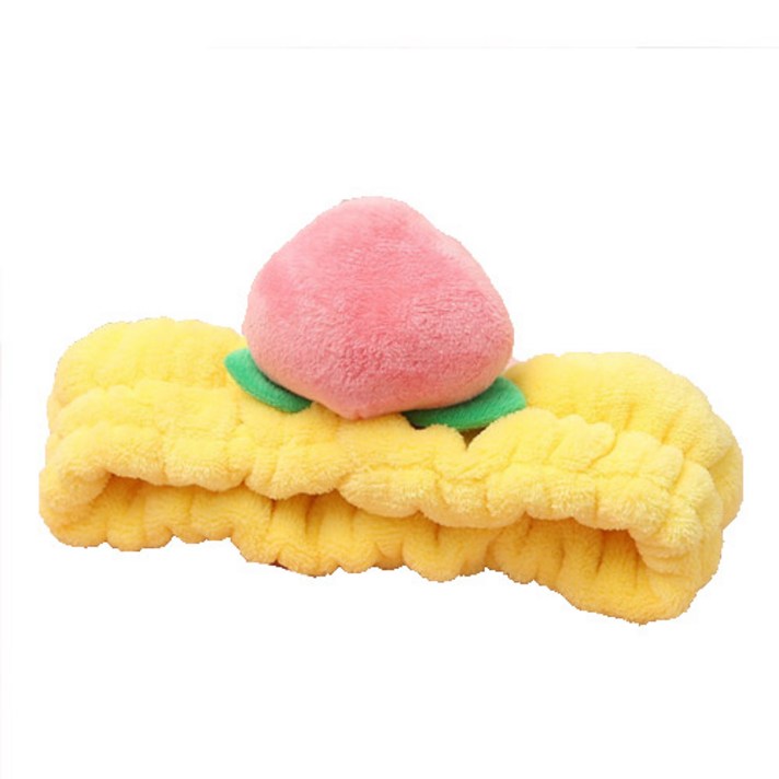 그레이모던 극세사 복숭아 세안 헤어 머리띠 밴드 15 x 15 x 4 cm, 옐로우, 1개