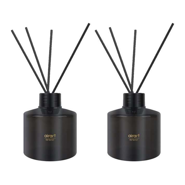 에어아트 에어테리어 아로마 디퓨저 200ml x 2p + 리드스틱 10p 세트, 그린 소일