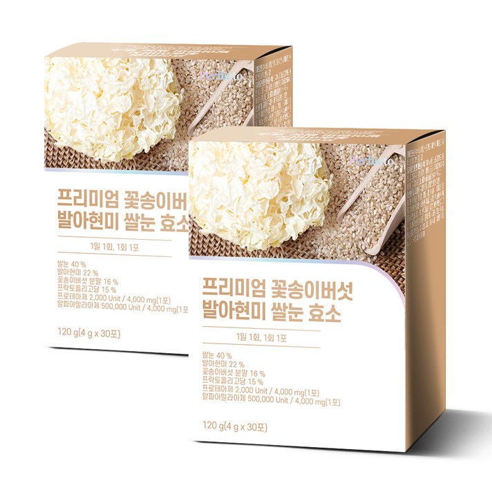 퍼펙토 프리미엄 꽃송이버섯 발아현미 쌀눈 효소 30p, 120g, 2개