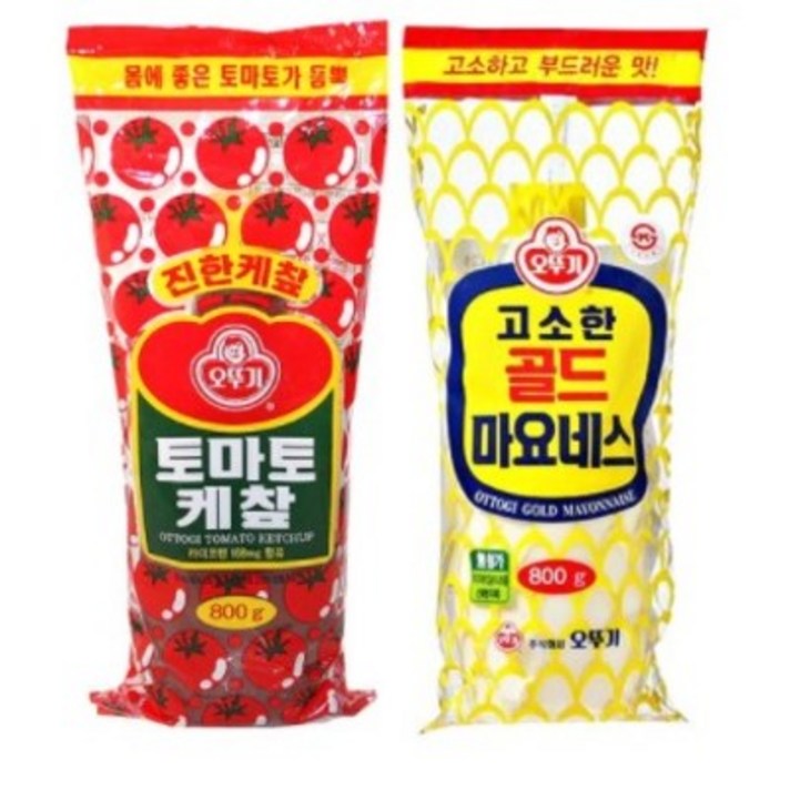 오뚜기 토마토 케찹 800g + 골드 마요네즈 800g, 1세트