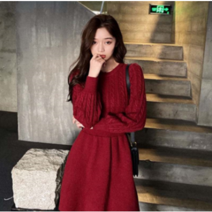 2021 헵번 핏 슬림 니트 원피스