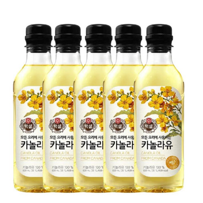 백설 카놀라유 500ml 벌크 상품, 5개
