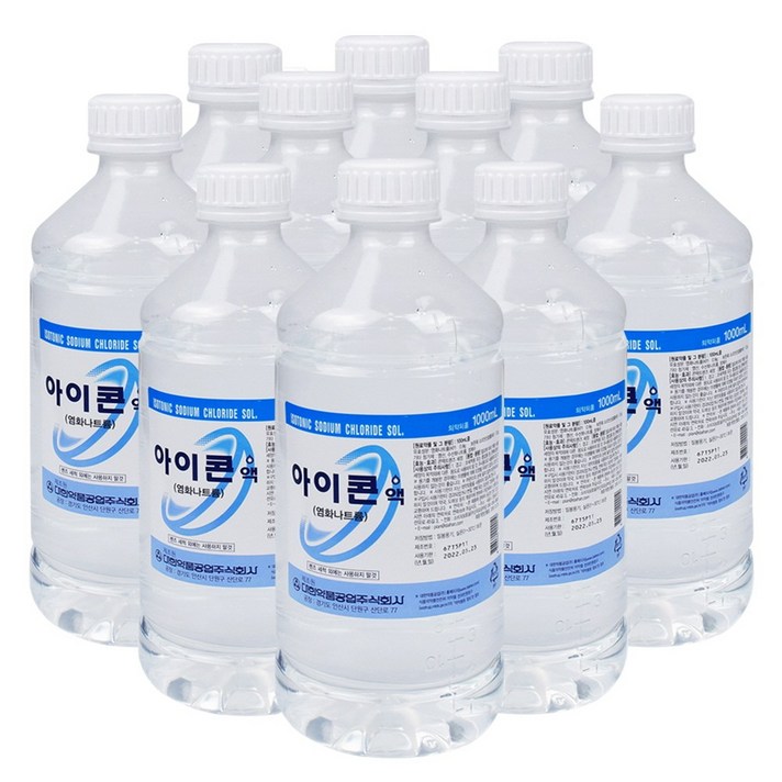 아이콘액 렌즈식염수 식염수, 10개, 1000ml