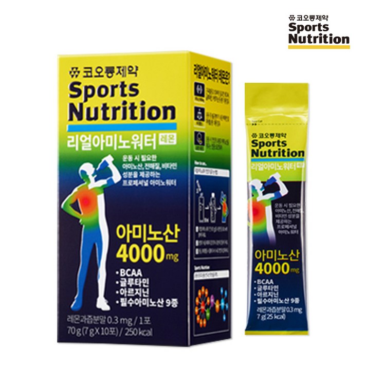 코오롱제약 리얼아미노워터 레몬맛, 7g, 10개