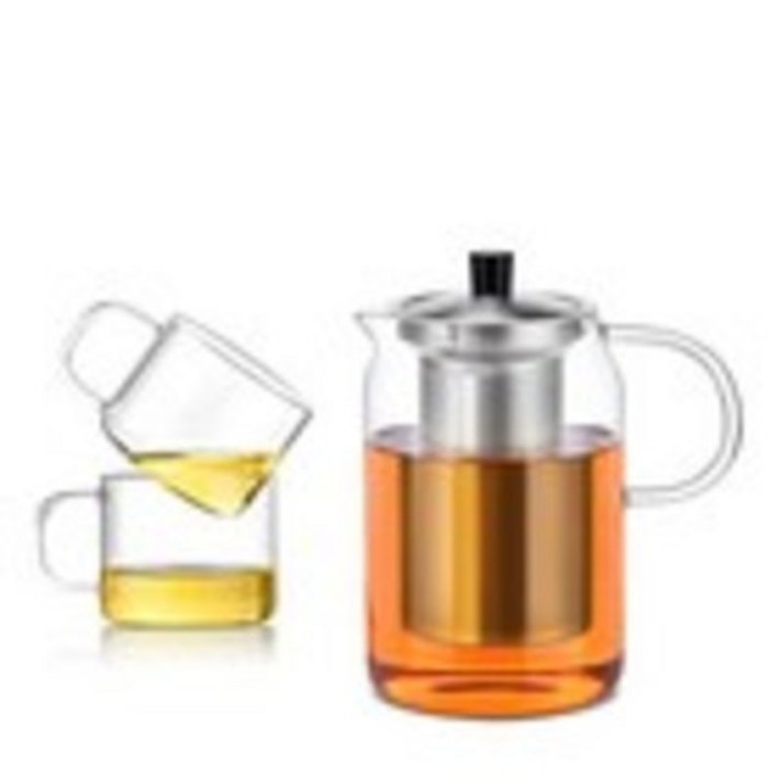 사마글라스 내열유리 티포트 S053 + 찻잔 2p 세트, 1세트, 티포트 900ml + 찻잔 150ml x 2p