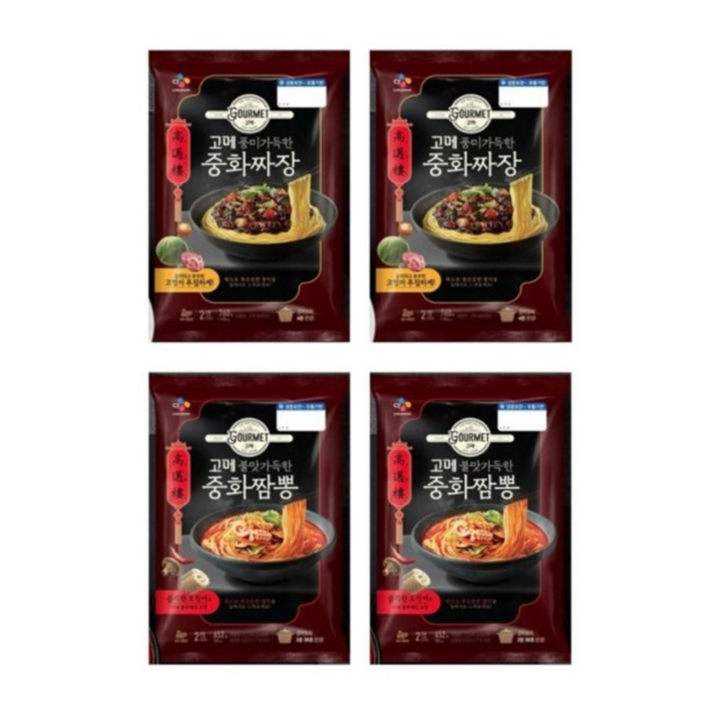 고메 중화 짜장 760g *2개 + 짬뽕 652g 2개, 없음