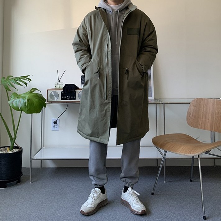 플럼 양털 겨울 야상 개파카