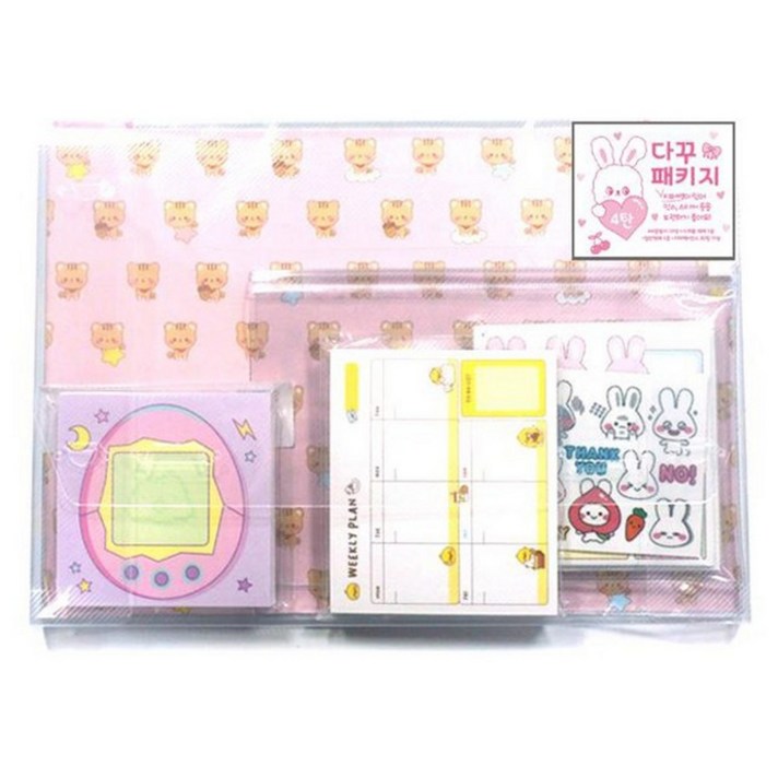크리스탈팬시 스위트데이 다꾸패키지 4탄 A4랩핑지 20p + 스케쥴 떡메모지 + 일반 떡메모지 + 지퍼백 + 인스 30p