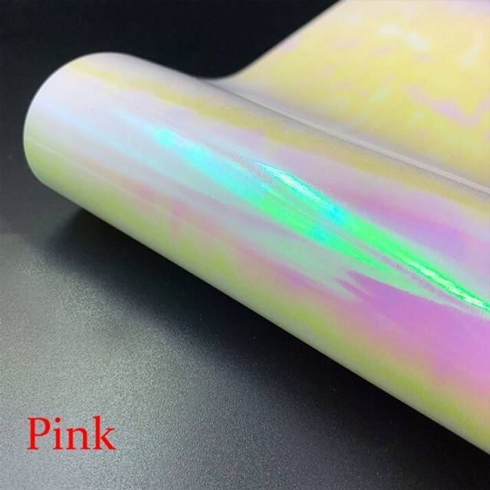 수전사필름 열 전사 비닐 필름 반사 레터링 패턴 DIY 의류 티셔츠 신발 대한 카본시트지, 30cmx50cm, 분홍