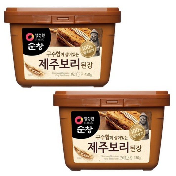 청정원 제주보리 된장, 450g, 2개