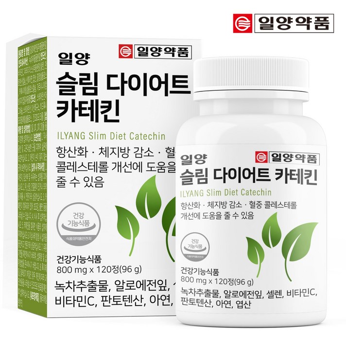 일양 슬림 다이어트 카테킨 800mg x 120정 (1박스/2개월분) 체지방 감소 보조제 녹차추출물 콜레스테롤 개선, 단품, 단품