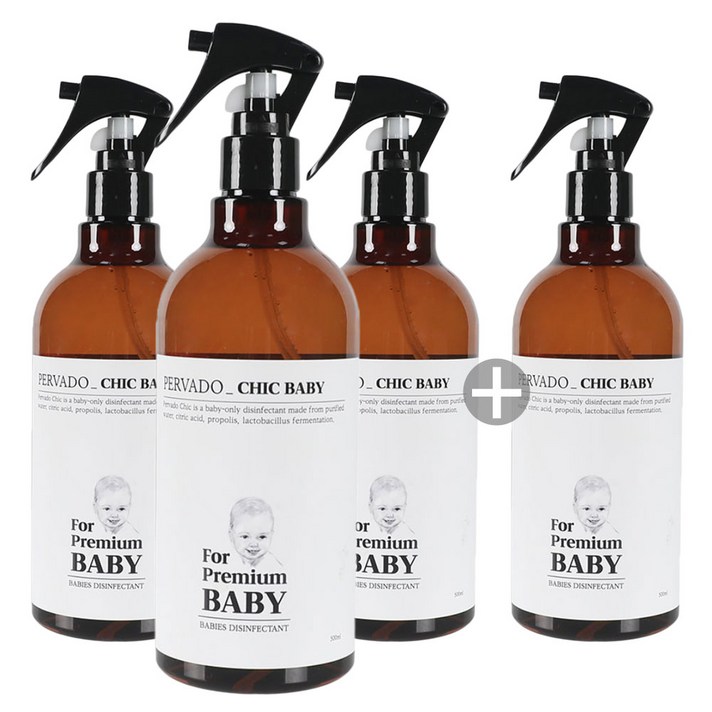 페르바도 칙 베이비 어린이 전용 살균 소독제, 500ml, 4개