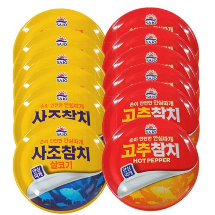 사조 살코기참치 85g 6개 + 고추참치 85g 6개, 1세트