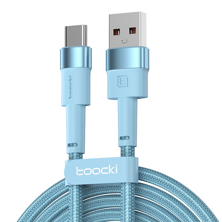 Toocki 마카롱 C타입 3A 고속충전 케이블, 1m, 불루, 1개