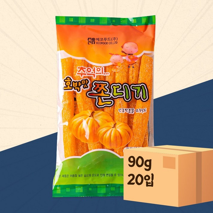 에코푸드 호박맛 쫀디기 90g 20개입 식품 > 스낵/간식 스낵/시리얼 과자쿠키/비스킷/크래커 과자쿠키, 1″></div>
<div class=